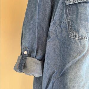 Lane Bryant Blue Jeans with Faded Texture and Cuffed Design